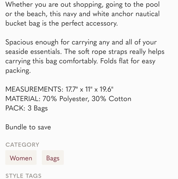 Nautical bucket bag - Picture 9 of 9